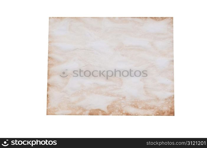 Weathered paper for use in composites. Isolated on white with a clipping path.