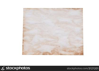 Weathered paper for use in composites. Isolated on white with a clipping path.
