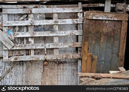 Weathered stained wood grunge background. Old barn detail.