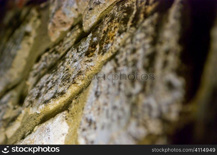 Weathered stone wall, close up