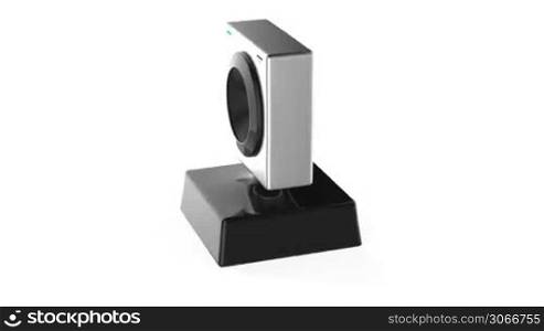 Web camera rotates on white background