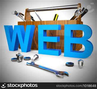 Web concept icon means connected to the World Wide Web. Broadband connectivity and access to information - 3d illustration