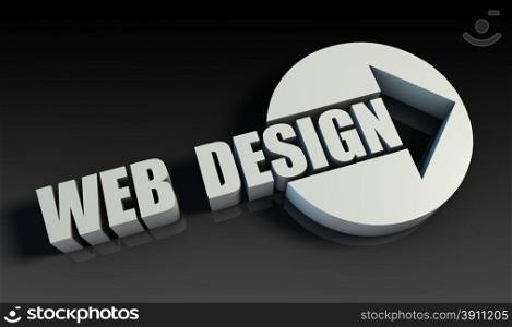 Web Design Concept With an Arrow Going Upwards 3D