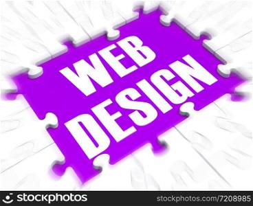 Web design means making an internet website or program. Designing and processing web graphics - 3d illustration.