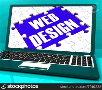 . Web Design On Laptop Showing Creativity And Advertisement Creation