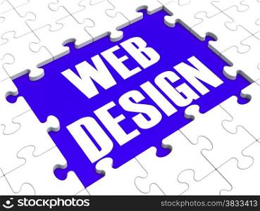 . Web Design Puzzle Shows Website Content And Creativity