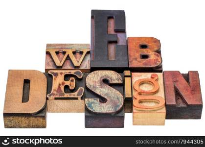web design typography abstract - isolated text in vintage mixed letterpress wood type printing blocks
