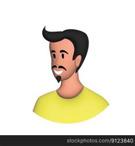 Web icon man, middle-aged man with mustache - illustration. Web icon man, middle-aged man with mustache