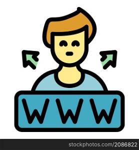 Web interaction icon. Outline web interaction vector icon color flat isolated. Web interaction icon color outline vector