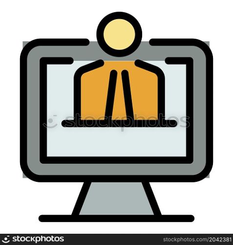 Web online live icon. Outline web online live vector icon color flat isolated. Web online live icon color outline vector