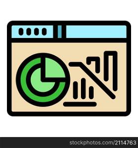 Web page trader icon. Outline web page trader vector icon color flat isolated. Web page trader icon color outline vector