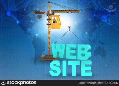 Web site construction concept with crane and letters