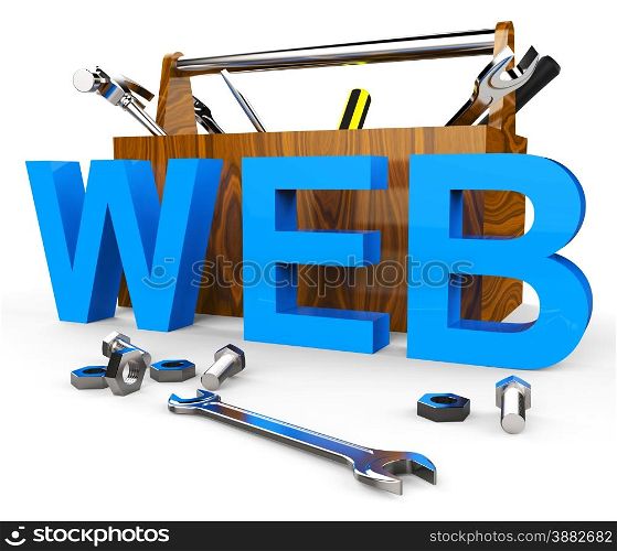 Web Word Representing Online Gadget And Net