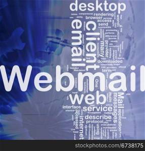 Webmail background concept. Background concept wordcloud illustration of webmail international
