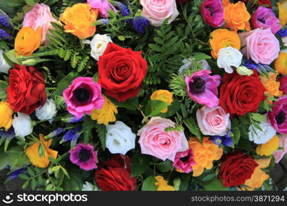 Wedding arrangement in bright colors