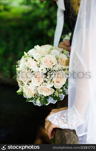 Wedding bouquet from pink roses