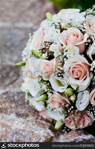 Wedding bouquet from pink roses