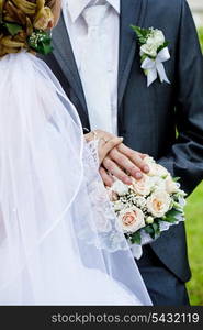 Wedding bouquet from pink roses