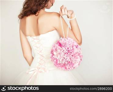 Wedding bouquet in hands of bride. Wedding photo