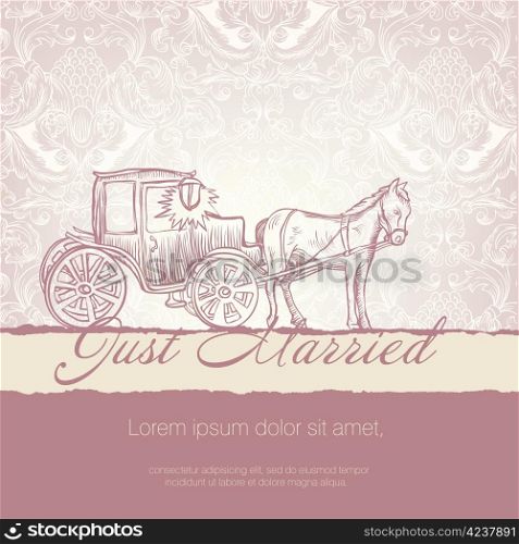 Wedding card with typographics template. Vector EPS10.