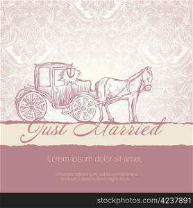 Wedding card with typographics template. Vector EPS10.