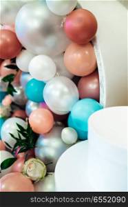 Wedding decor with large beads in the style of tiffany