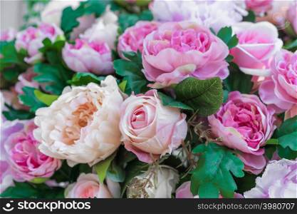 wedding decoration flower fabric , pink rose