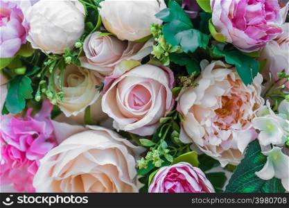 wedding decoration flower fabric , pink rose