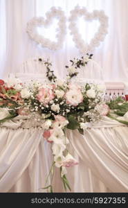 Wedding decoration with fresh flowers