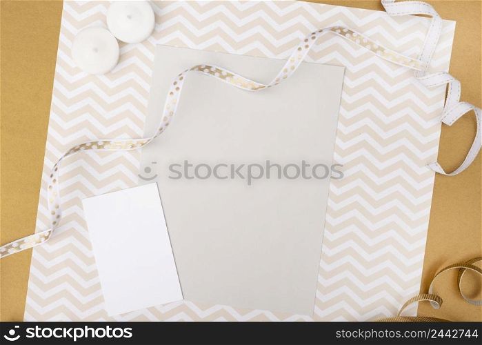 wedding greeting card with wrapping paper