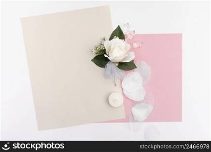 wedding greeting cards with white rose