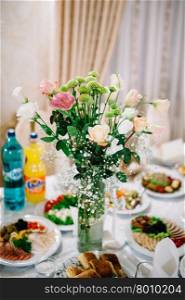 Wedding handmade decorations at restaurant with all beauty and flowers.. Wedding decorations at restaurant with all beauty and flowers