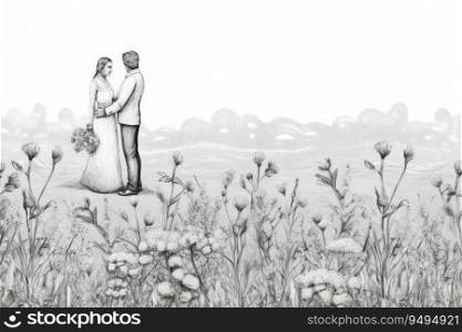 Wedding invitation backround rustic farmstyle field flowers.