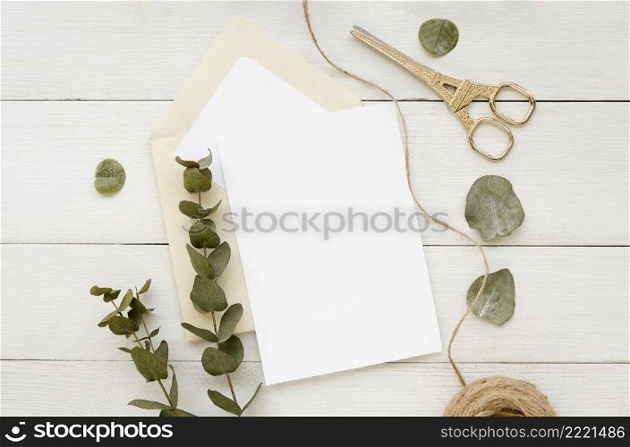 wedding invitation with scissors