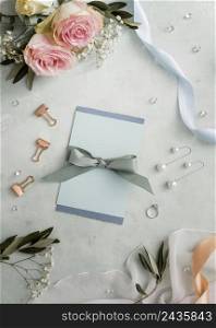 wedding invitations floral ornaments table