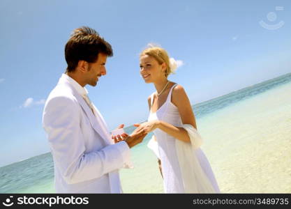 Wedding on a white sandy beach