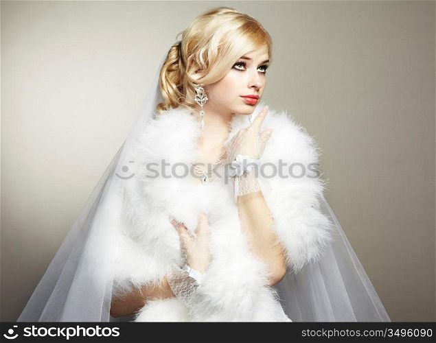 Wedding portrait of beautiful young bride