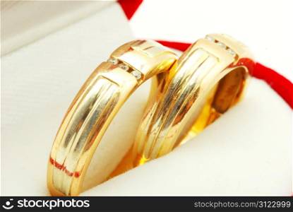 wedding ring on white background