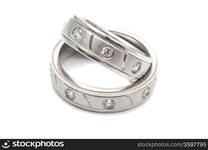 Wedding rings isolated on white background
