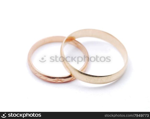 wedding rings on a white background