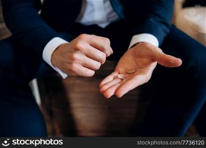wedding rings on the palm...