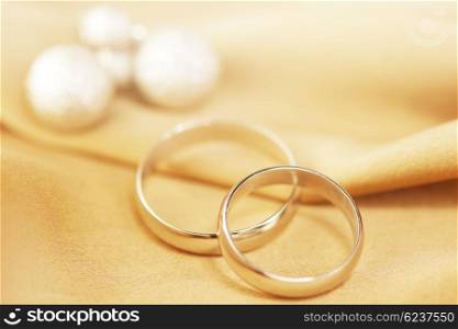Wedding Rings on the silk