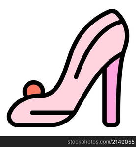 Wedding shoes icon. Outline wedding shoes vector icon color flat isolated. Wedding shoes icon color outline vector