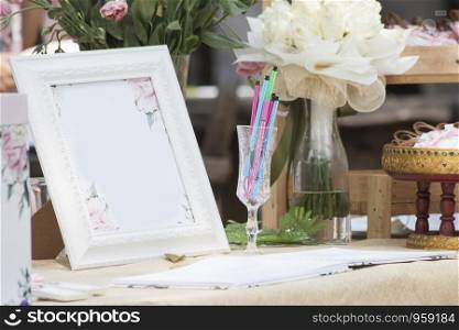 Wedding summer outdoor registration decoration of the table,Wedding concept