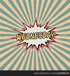 Wednesday day week, Comic sound effect, pop art banner