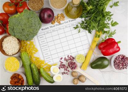 weekly meal planner family concept