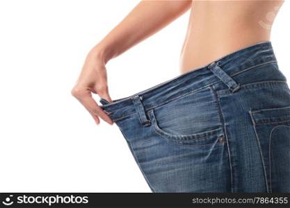 Weight loss concept isolated over white.