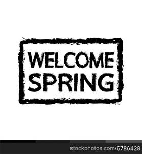 welcome Spring typography Illustration design