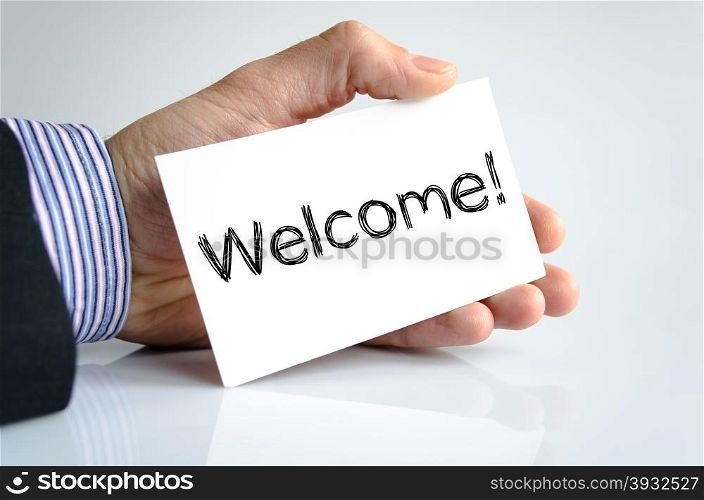Welcome text concept isolated over white background
