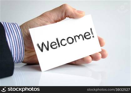 Welcome text concept isolated over white background